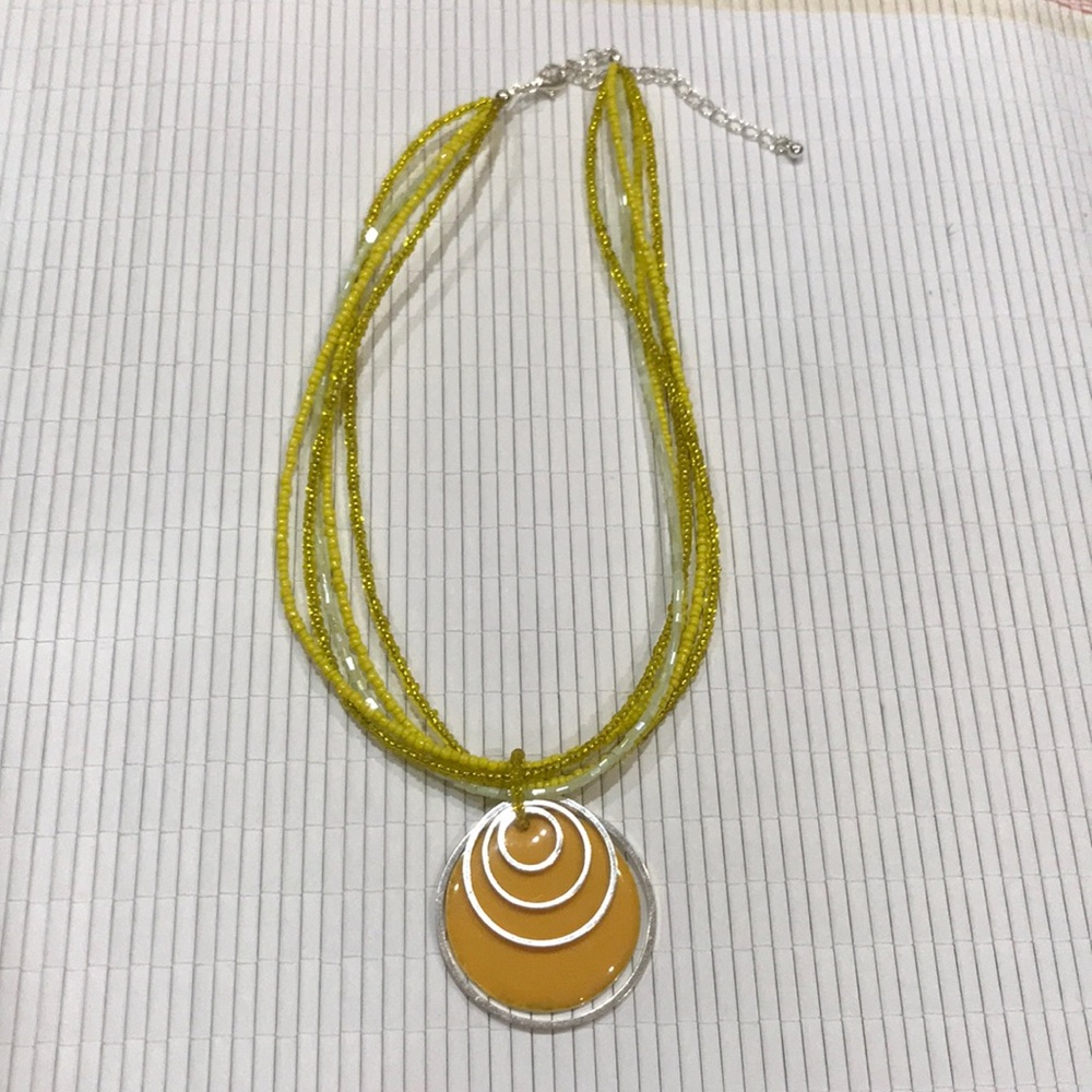 Yellow and Orange Pendent Necklace